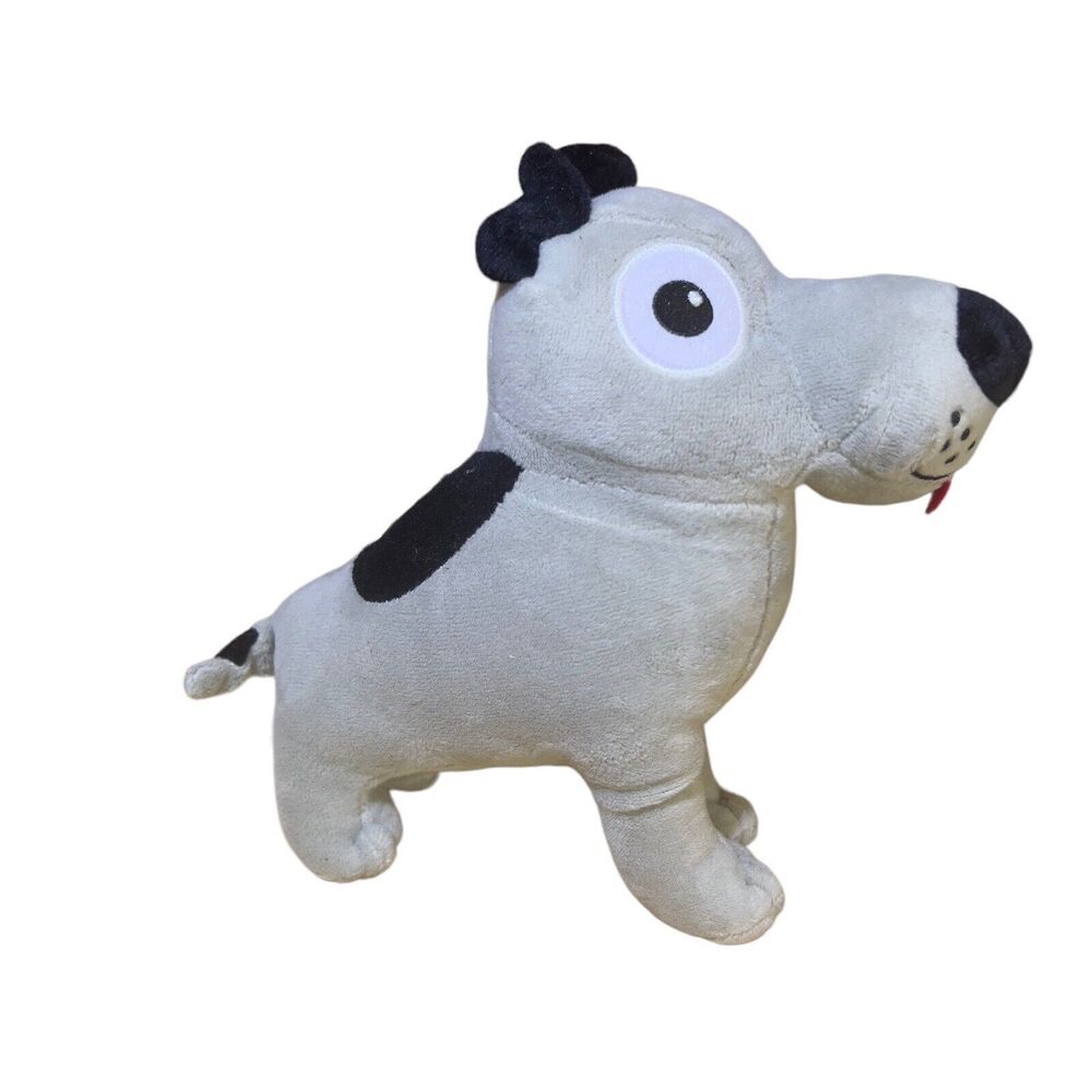 Curto Toy Dog Plush 7” Stuffed Animal Grey Black Spots Embroidered Eyes Toy‎
